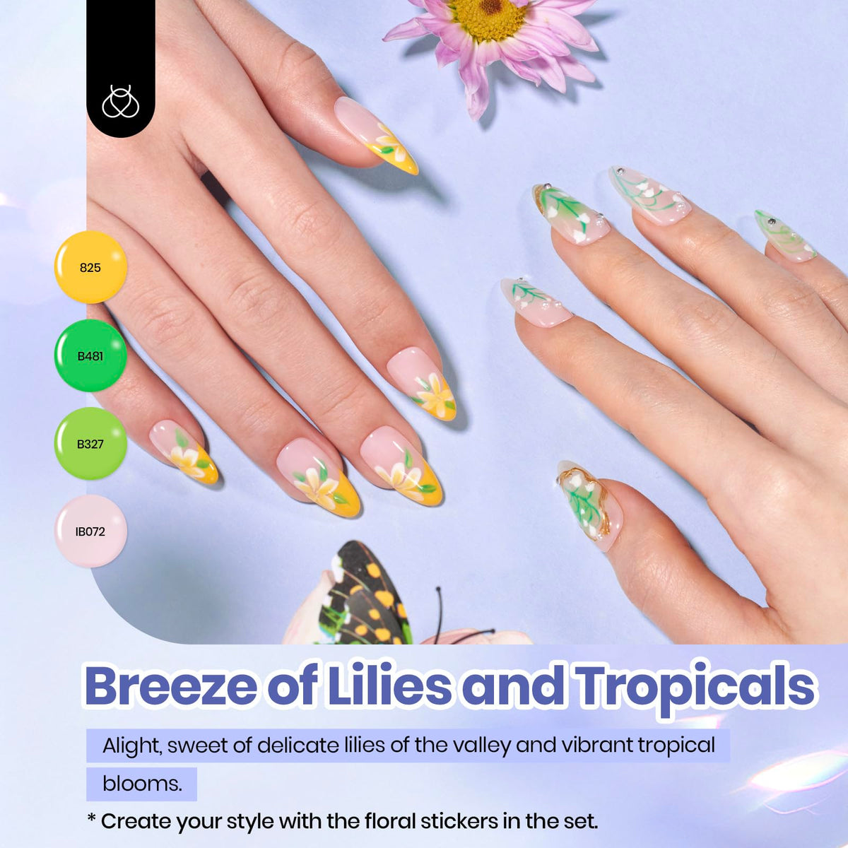 beetles Gel Polish set arranged with manicure tools