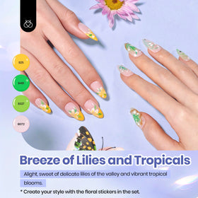 beetles Gel Polish set arranged with manicure tools
