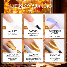 beetles Gel Polish set displayed with autumn leaves