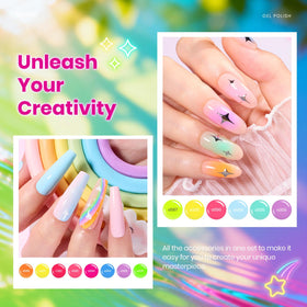 beetles Gel Polish set displayed with nail art tools