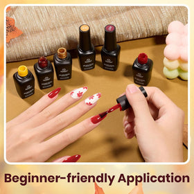 Beetles gel polish set packaging with vibrant colours