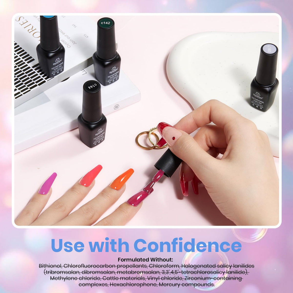 beetles Gel Polish Set showcasing a variety of colourful nail polish bottles