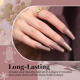 beetles Gel Polish Set showing taupe and burgundy shades