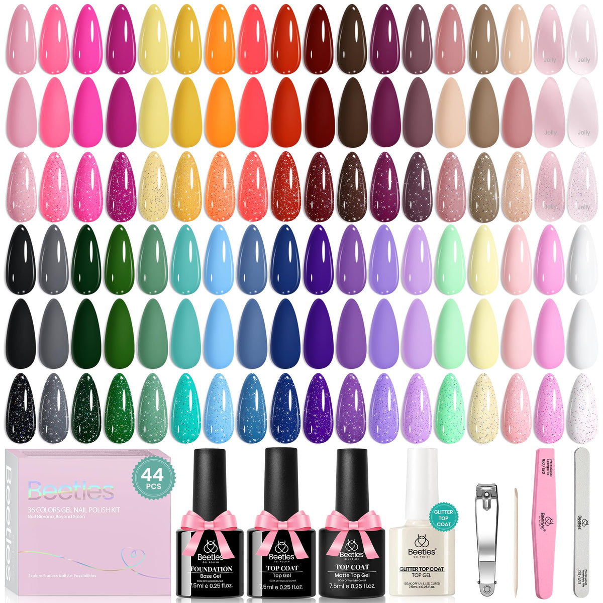 beetles Gel Polish Set Vivid Seasons 36 colours front view