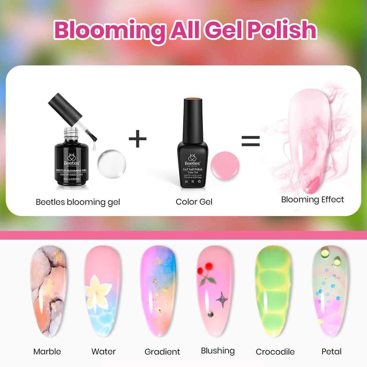 beetles Gel Polish set with blooming gel application