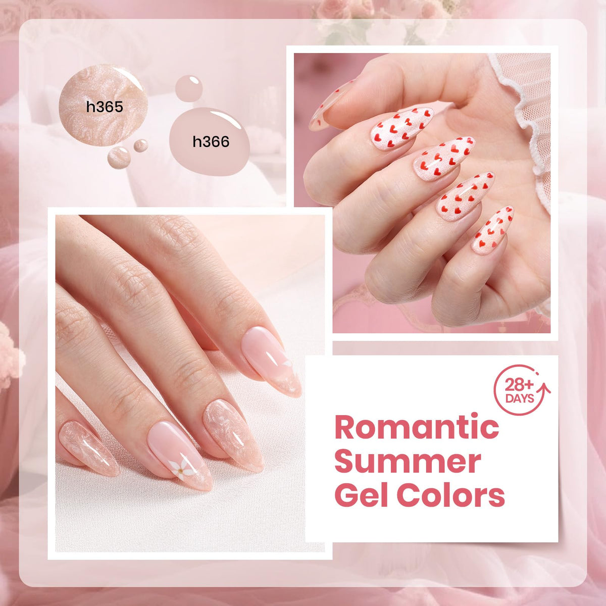 beetles Gel Polish set with soft-toned tulle nail designs