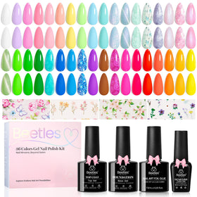beetles Gel Polish set with various nail art designs