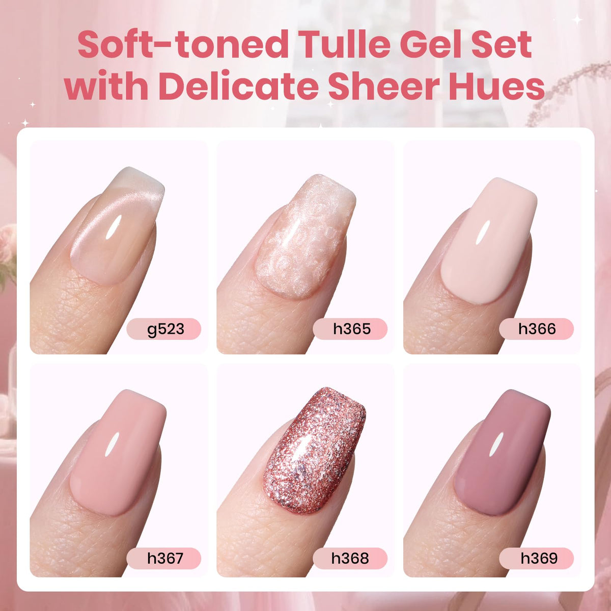 beetles Gel Polish six 7.5mL gel shades display