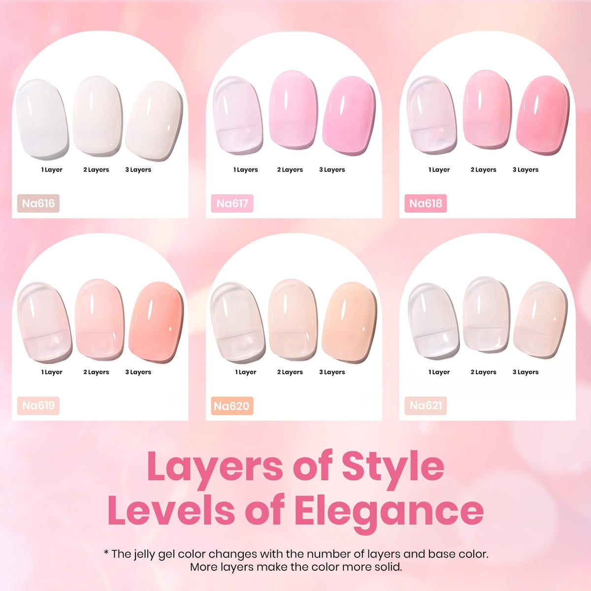 beetles Gel Polish six shades of nude pink gel nail polish