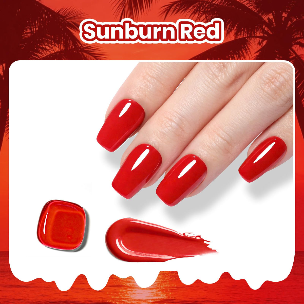 beetles Gel Polish Sunburn Red bottle close-up