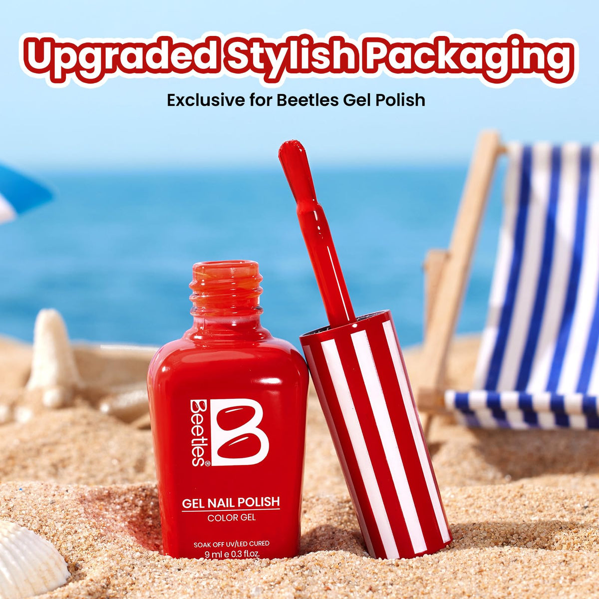 beetles Gel Polish Sunburn Red with LED lamp