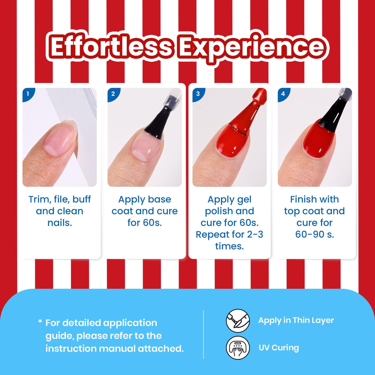 beetles Gel Polish Sunburn Red with nail art tools