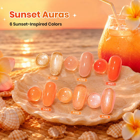 beetles Gel Polish sunset orange shade close-up
