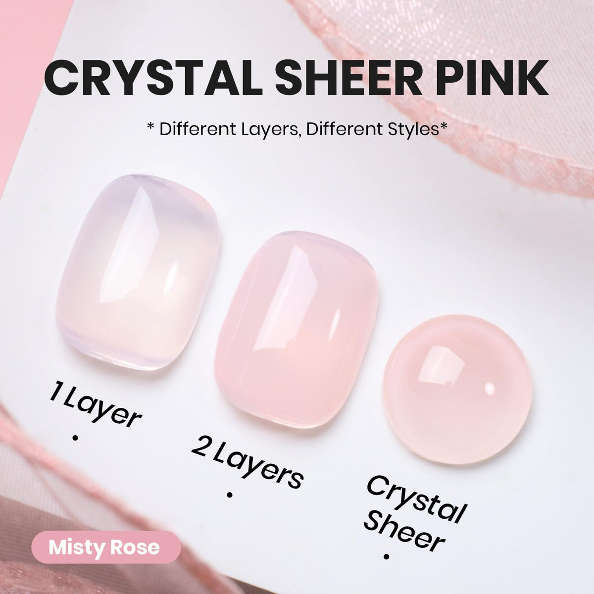 beetles Gel Polish swatch of Misty Rose on nail