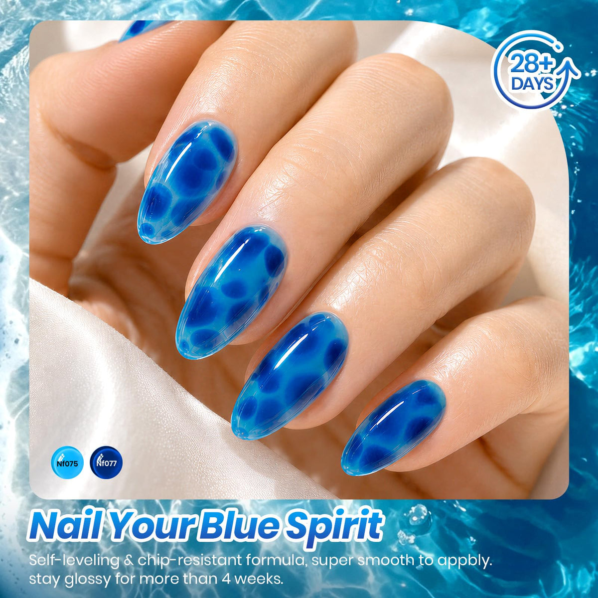 beetles Gel Polish swatches of azure and navy shades
