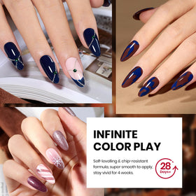 Beetles Gel Polish swatches of different colours on nails