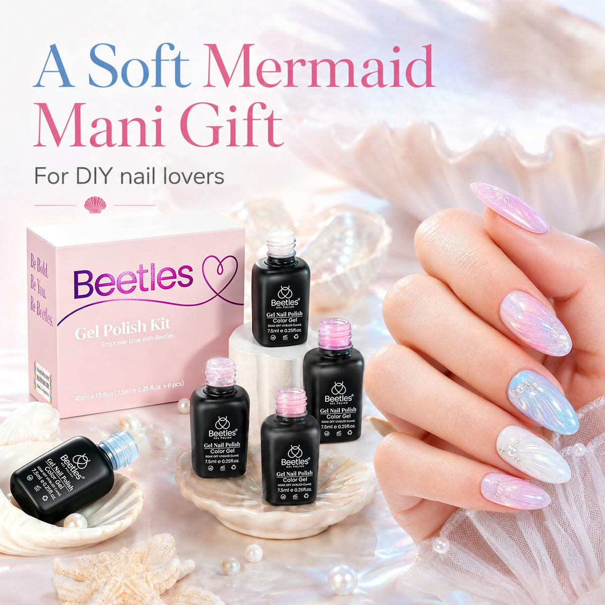 beetles Gel Polish swatches on nails showcasing colours