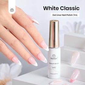 beetles Gel Polish Swirl Nail Art White Gel Liner on nails