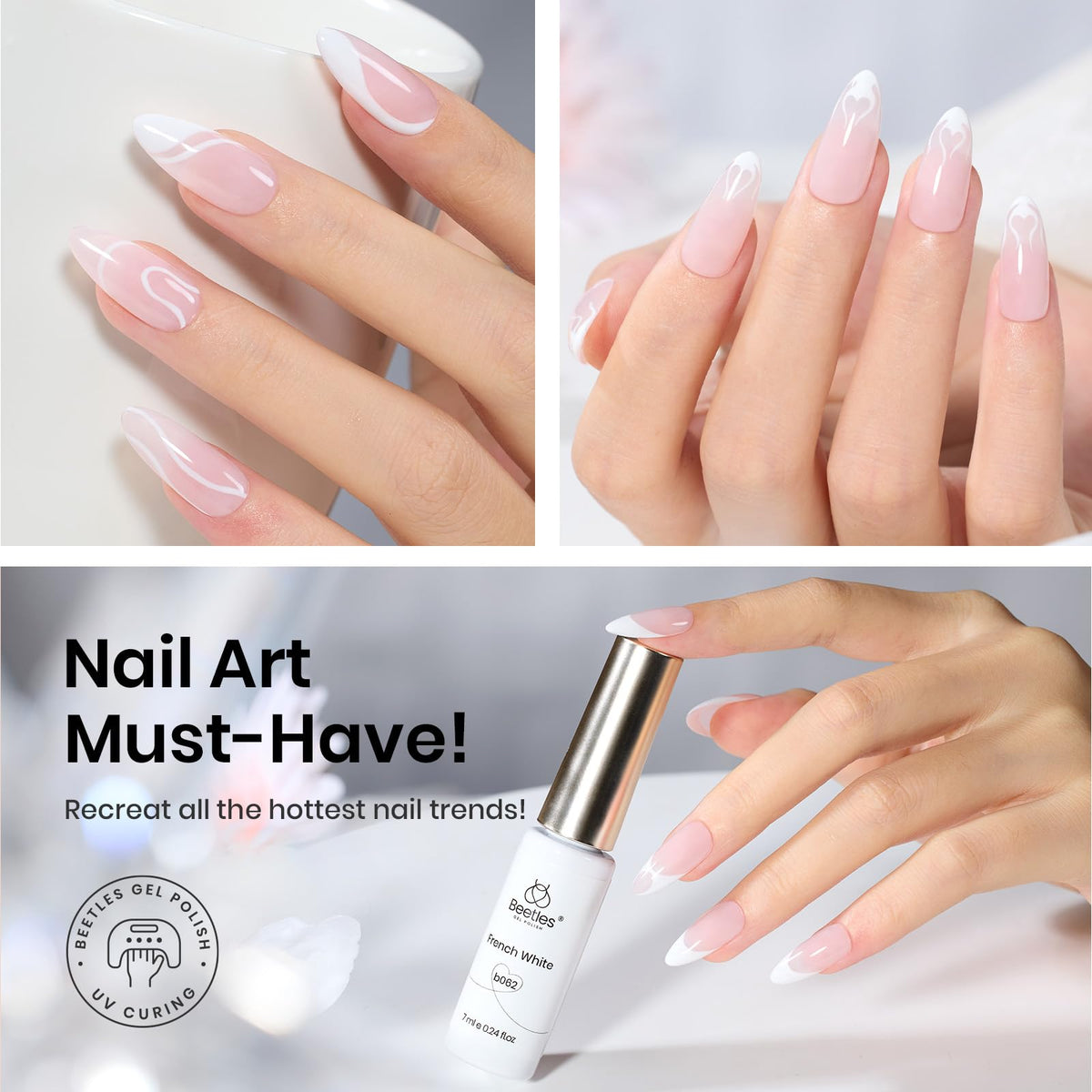 beetles Gel Polish Swirl Nail Art White Gel Liner packaging