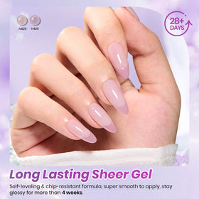 beetles Gel Polish Taro Milk Tea gel polish application