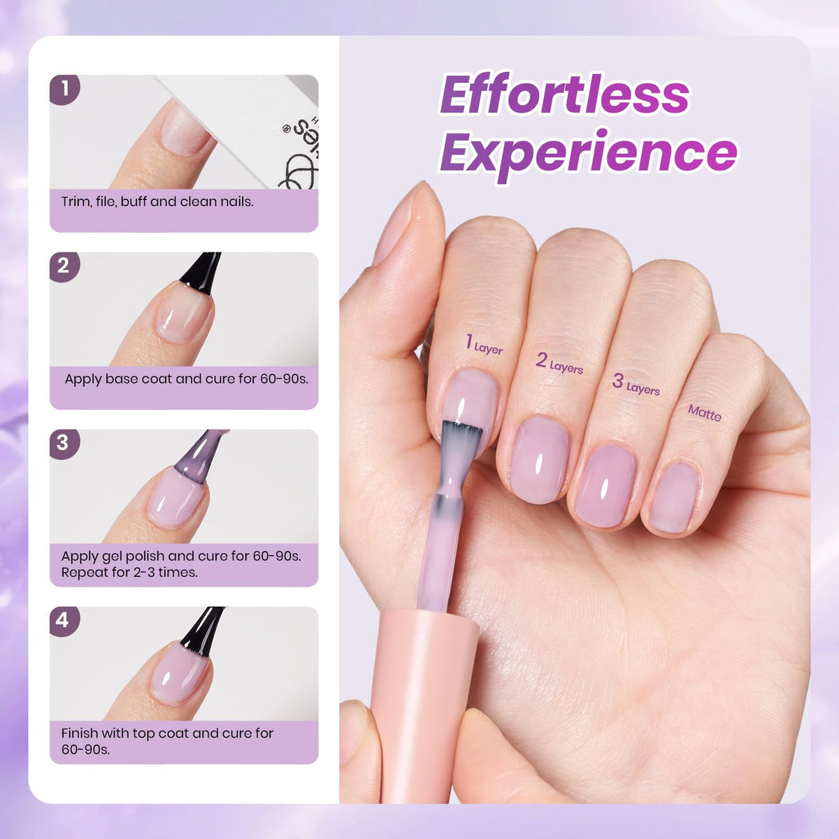 beetles Gel Polish Taro Milk Tea gel polish close-up