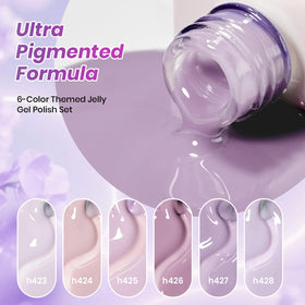beetles Gel Polish Taro Milk Tea gel polish in use