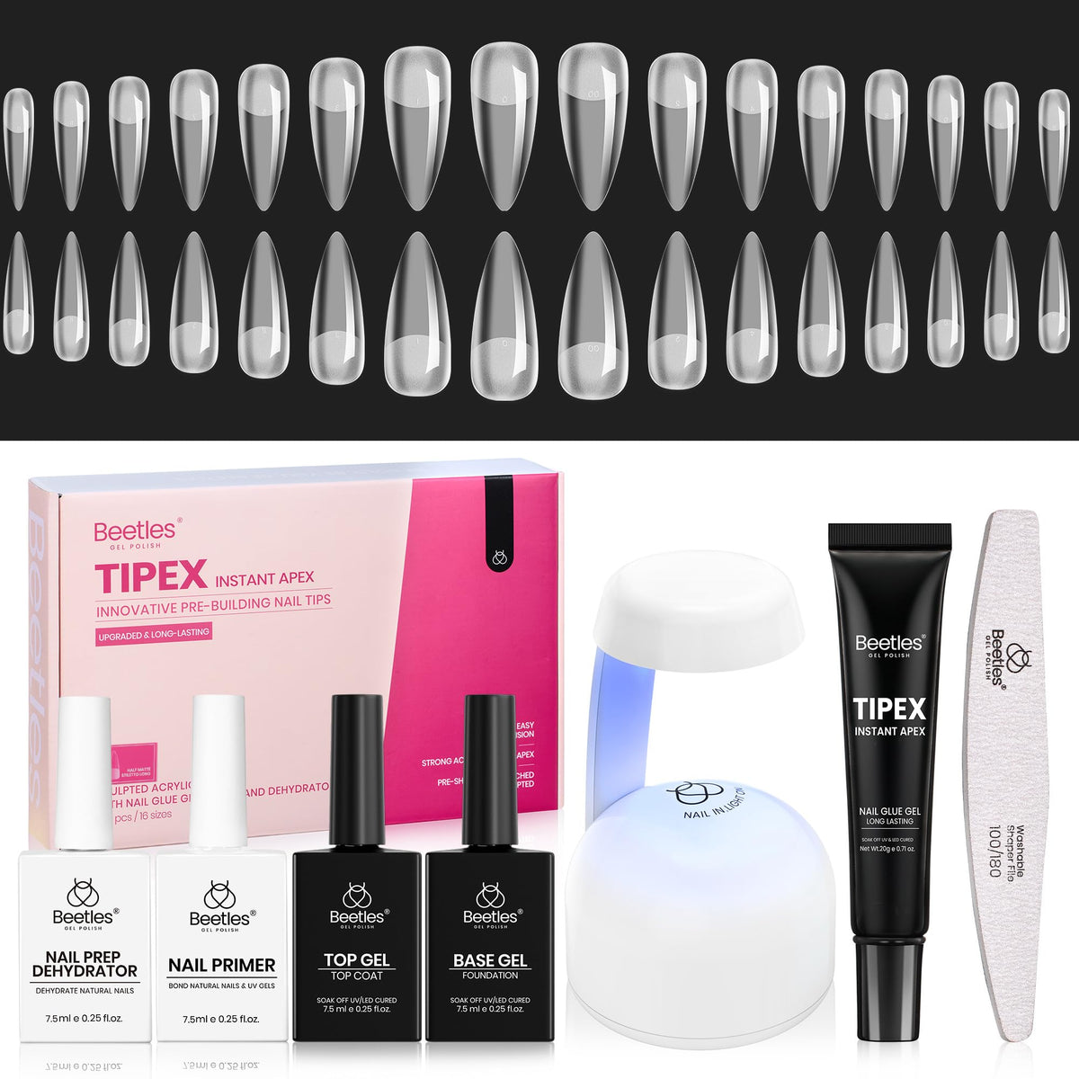 beetles Gel Polish Tipex Instant Apex Nail Tips Kit front view
