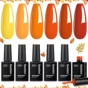 beetles Gel Polish Twilight Warmth Collection front view with six bottles