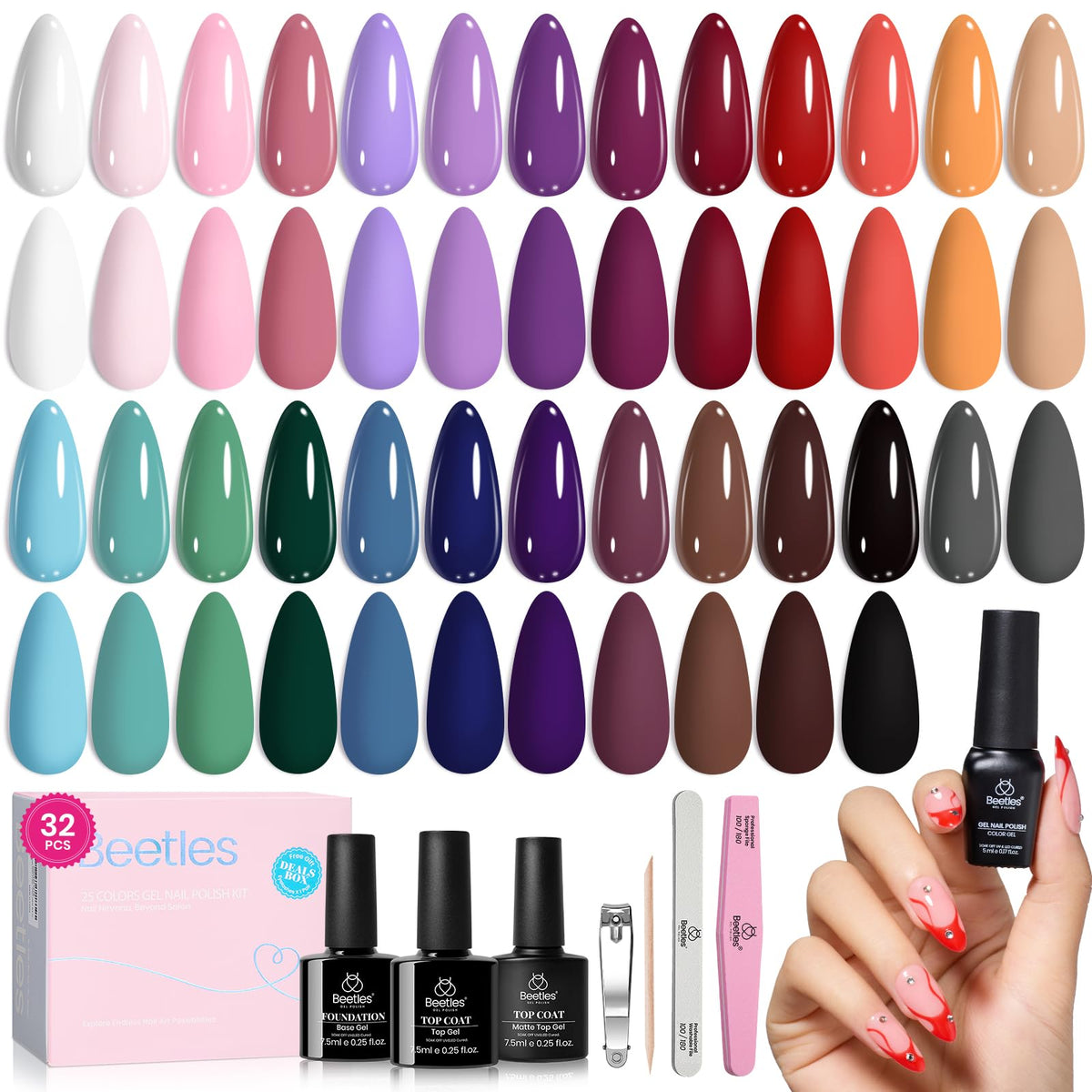 beetles Gel Polish Urban Rhythm Collection 25 colors set front view