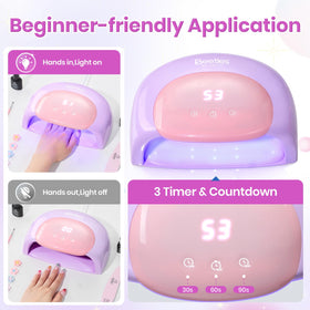 beetles Gel Polish UV Nail Lamp side view with 33 dual UV/LED beads
