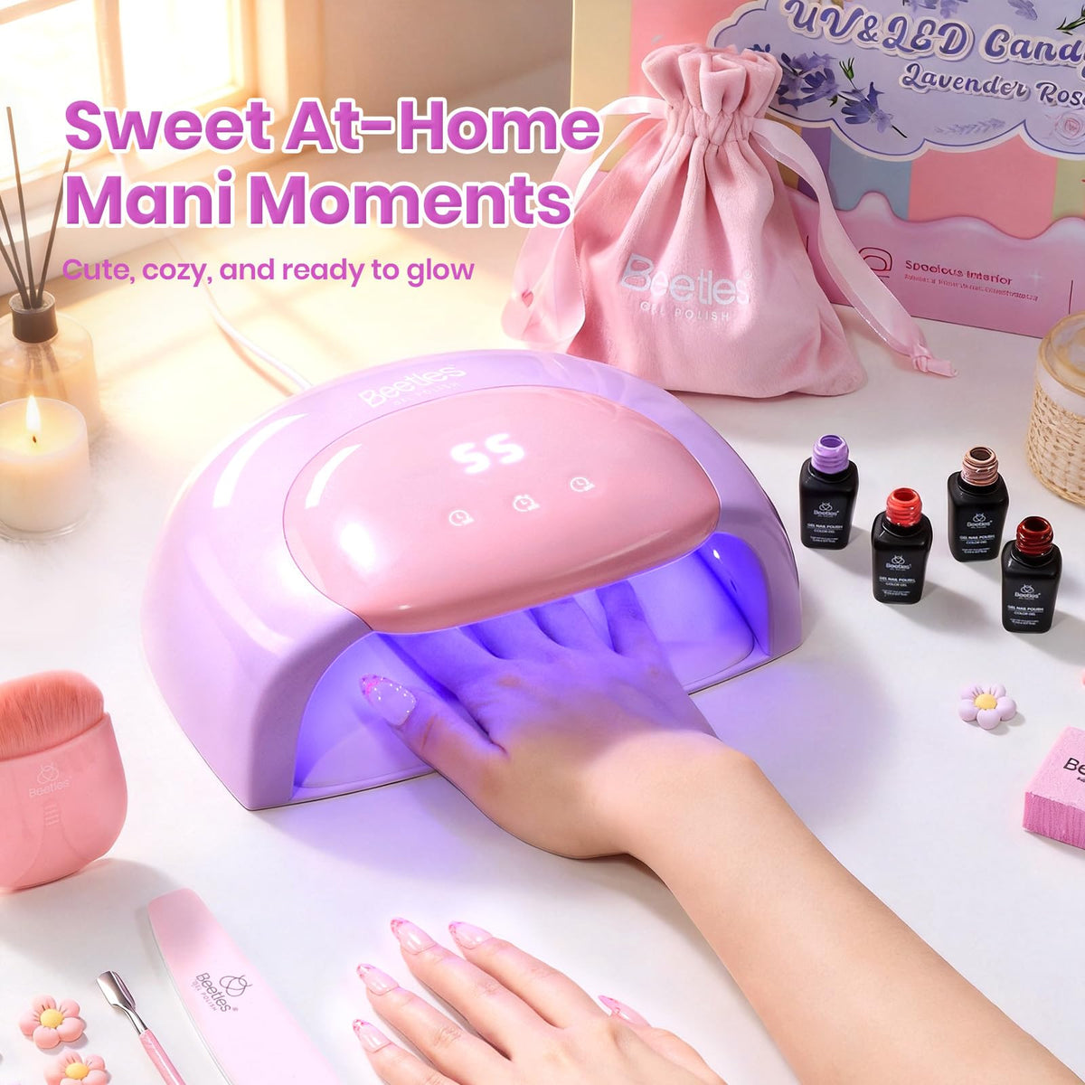 beetles Gel Polish UV Nail Lamp spacious chamber for comfortable use