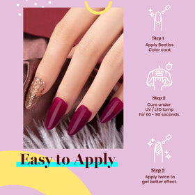 beetles Gel Polish Vanessa Wine dark red colour swatch