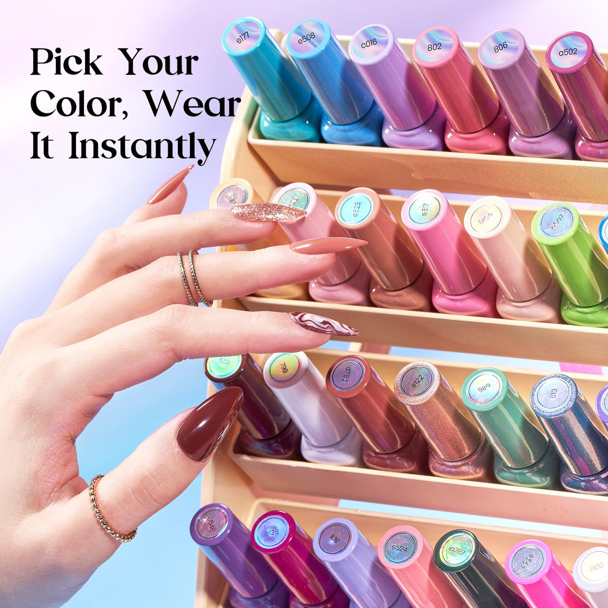 beetles Gel Polish vibrant colours swatches on display