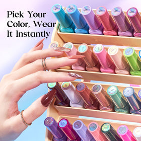 beetles Gel Polish vibrant colours swatches on display