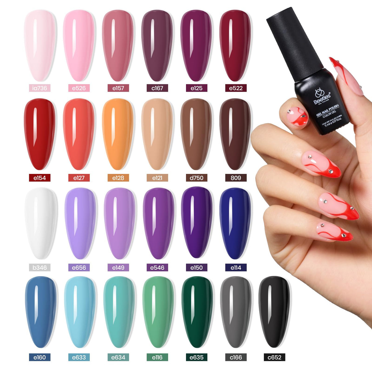 beetles Gel Polish vibrant gel polish shades on display