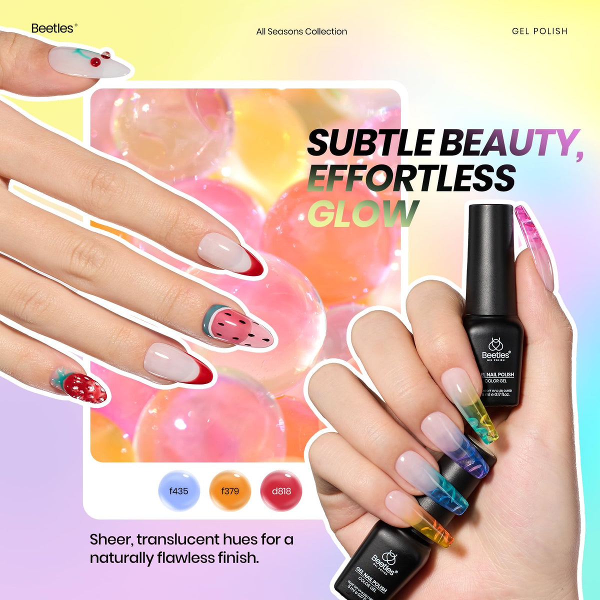 beetles Gel Polish vibrant nail art display