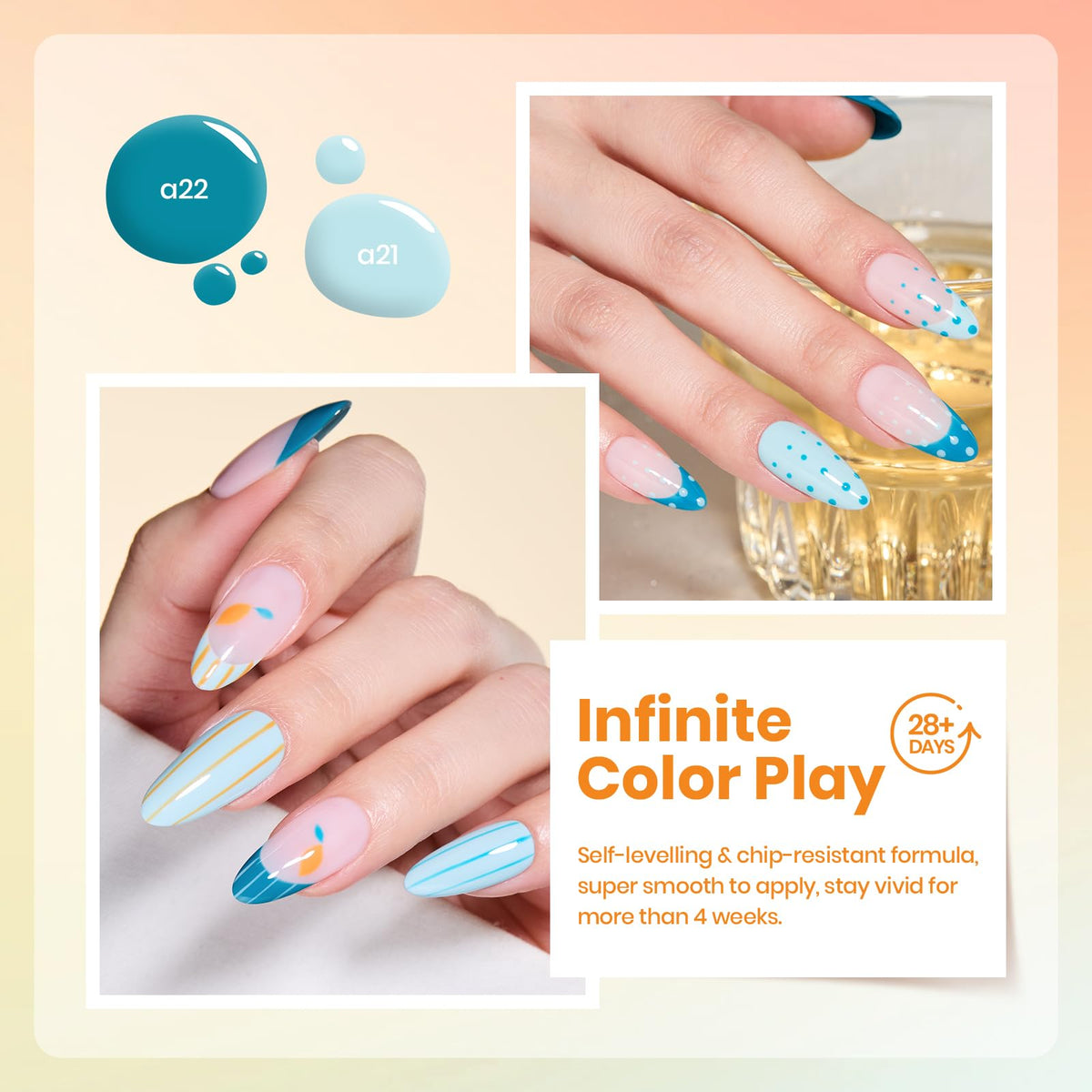 beetles Gel Polish vibrant orange shade bottle
