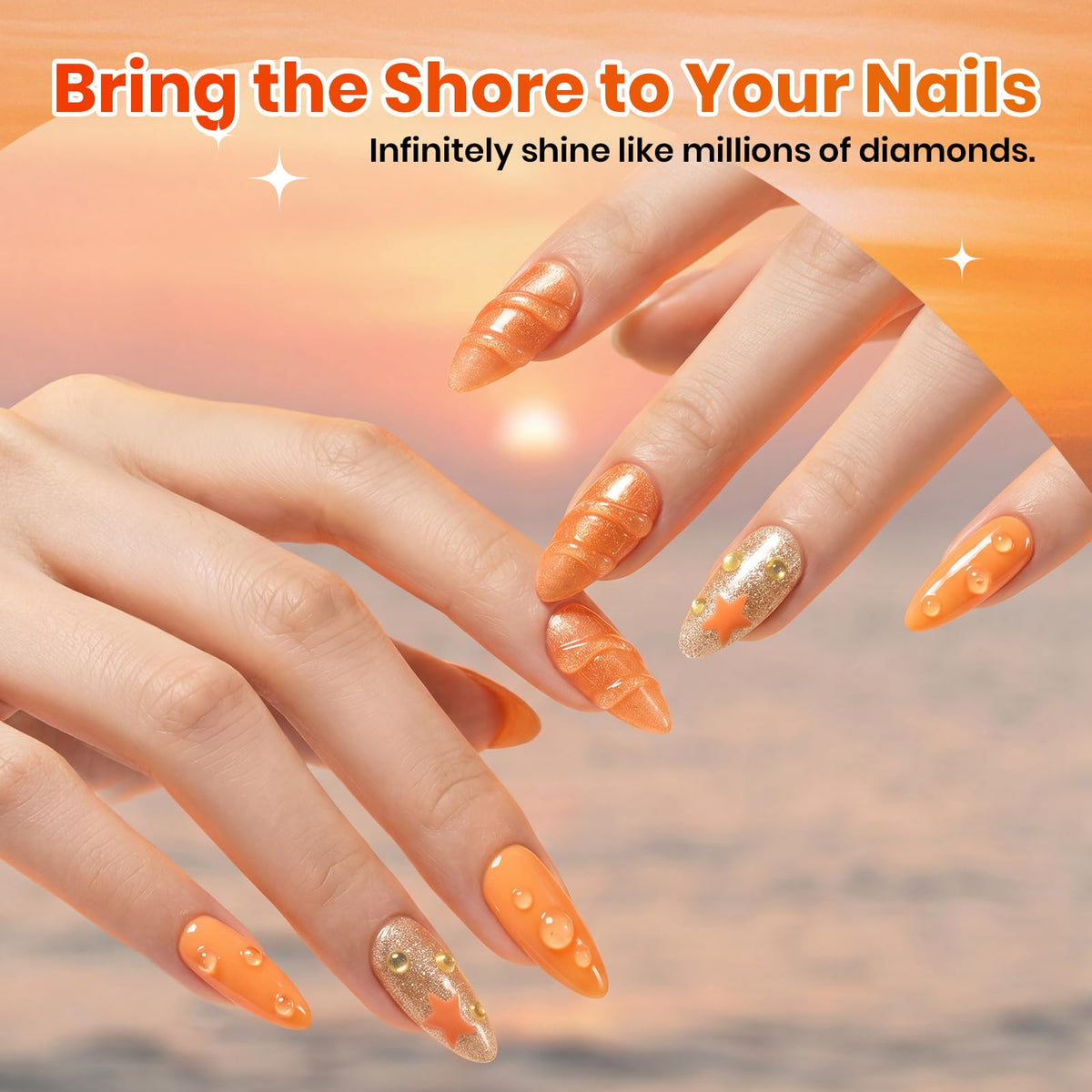 beetles Gel Polish warm amber shade displayed