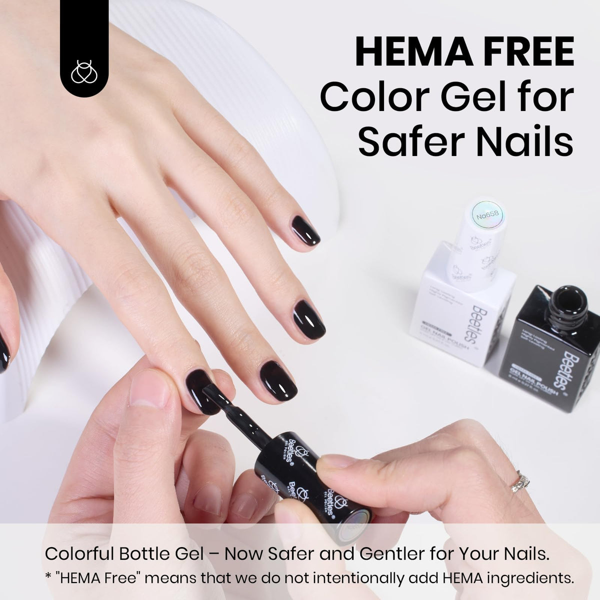 beetles Gel Polish white bottle front view