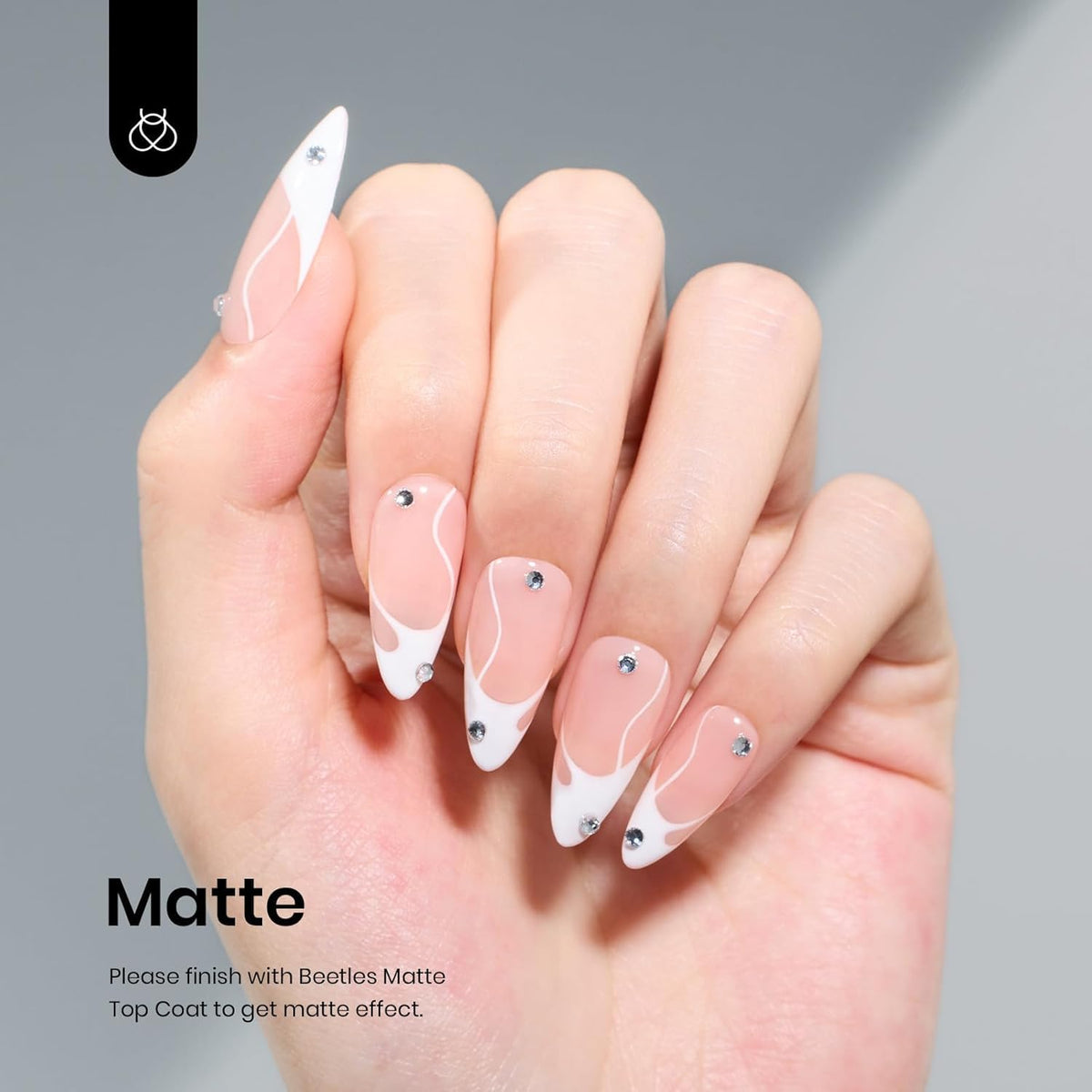 beetles Gel Polish White Gel Nail Polish 15ml application on nails