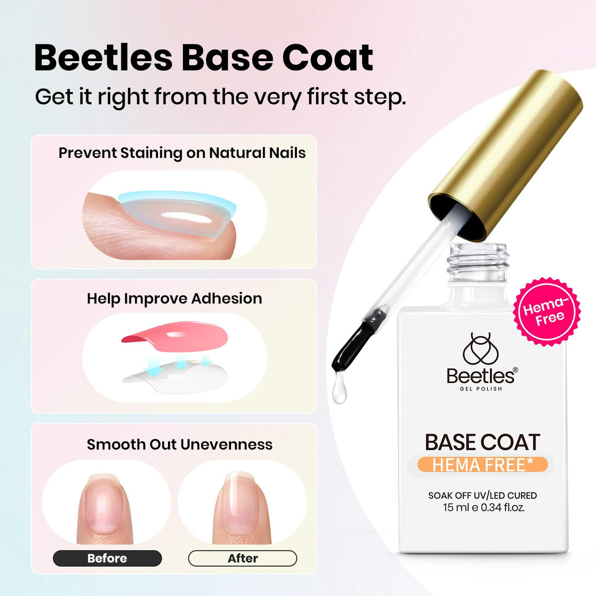 beetles Gel Polish White Gel Nail Polish bottle