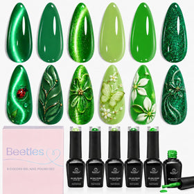 beetles Gel Polish Woodland Green Cat Eye Gel Polish Set front view