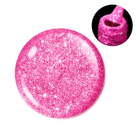 beetles Glitter Gel Nail Polish Hot Pink swatch on nails