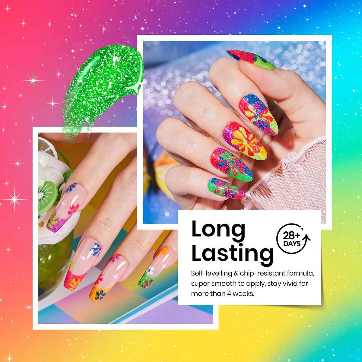 beetles Glitter Gel Nail Polish Set with six vibrant colours