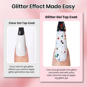 beetles Glitter Gel Top Coat in various colours