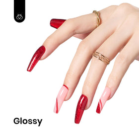 beetles Glitter Red Gel Nail Polish 0.5Oz with LED lamp