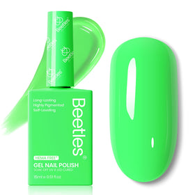 Beetles Green Gel Nail Polish 15ml bottle front view