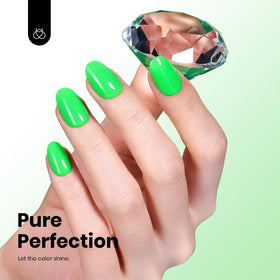 Beetles Green Gel Nail Polish 15ml in a beauty setup