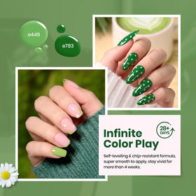 Beetles Green Gel Polish application on nails