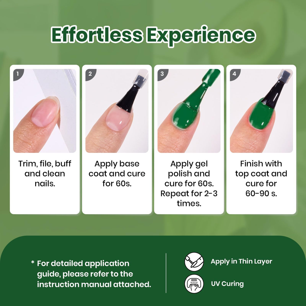 Beetles Green Gel Polish Set with LED lamp for curing